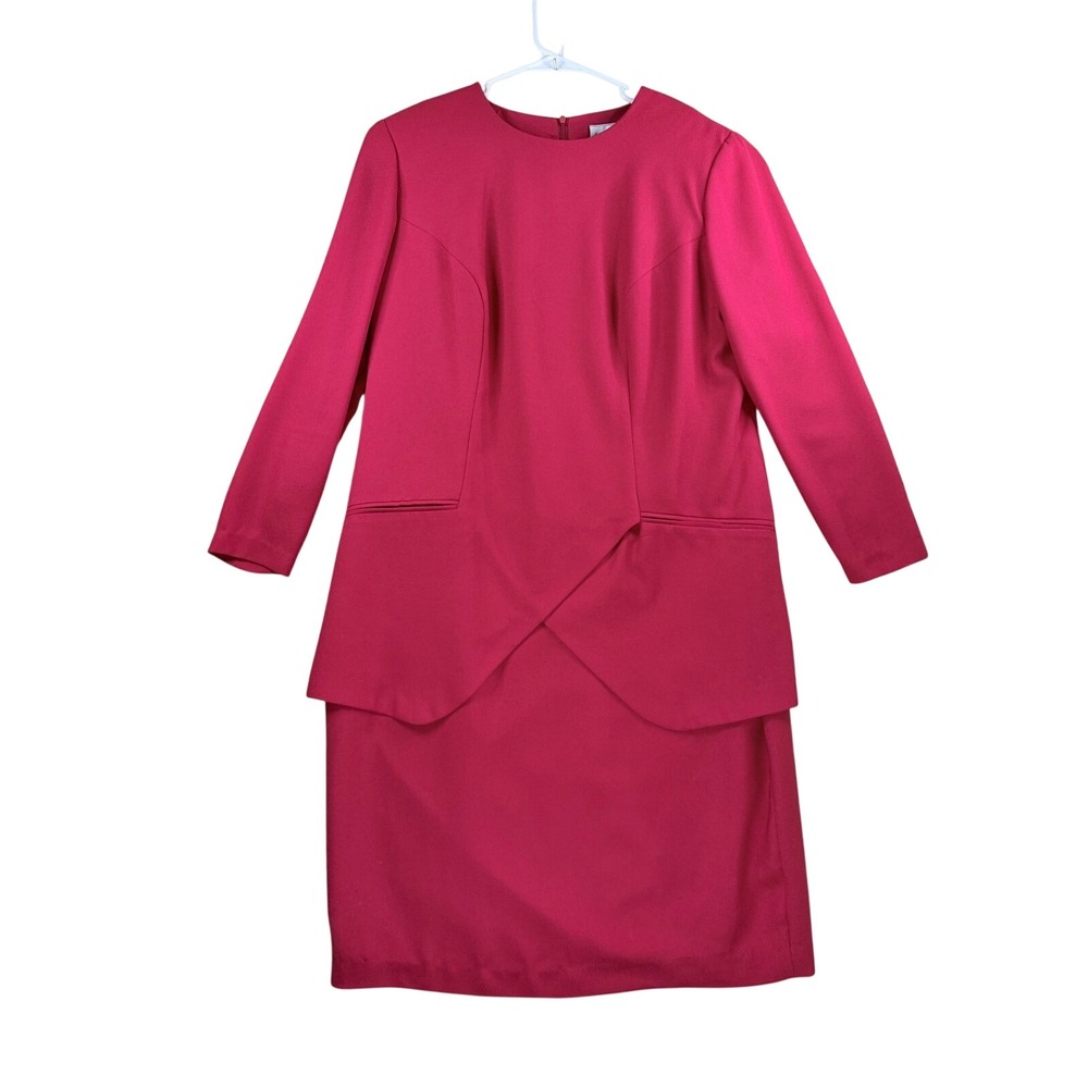 Anthony Sicari Sheath Dress Womens 16 Red Vintage Layered Bodice